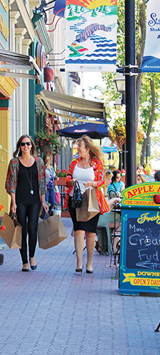 Women walking in the city's neighbourhood